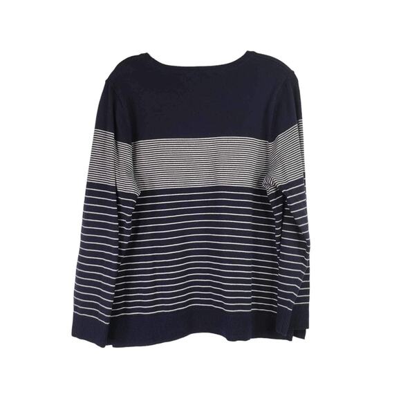 CJ Banks Sweater Coastal Christmas Pullover Blue Red Size XL Owl Pullover - Picture 3 of 8